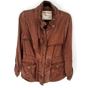 Anthropologie Cartonnier minimalist Rust terra-cotta light Utility Jacket small